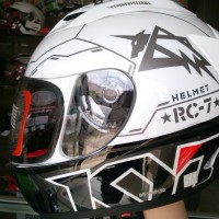 Helm KYT RC Seven RC7 7 Full Face Motif Fullface Putih Hitam
