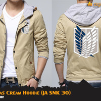 Jual Jacket SNK Canvas Cream Hoodie (JA SNK 30) Murah
