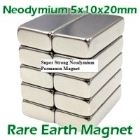 Jual Superstrong Magnet Neodymium 5x10x20mm / magnet batang persegi Kotak Murah