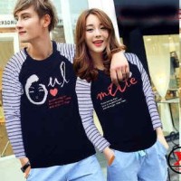 Baju Couple Lengan Panjang / Kaos pasangan Soulamte Biru 10015A