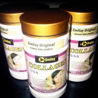 Emilay colagen ori ada embos. Tanggal. Stiker hijau EMILAY COLLAGEN