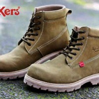 Sepatu Boot Safety Pria Kickers Pitbuck Green Army