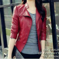 Jual jaket wanita blazer kulit sintetis Murah