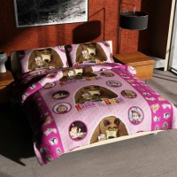 Jual Sprei Masha and Bear Pink Murah
