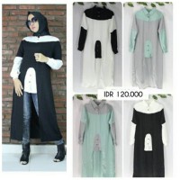 tunik mecca two tone || supplier baju hijab outfit murah