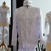 Kebaya Pengantin couple putih akad nikah ijab kabul modern muslimah