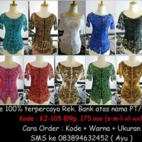 Jual Kebaya Sabrina Lengan Pendek wisuda pesta pagar ayu domas payet tile Murah
