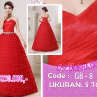 baju pengantin baru import warna merah motif rose harga termurah