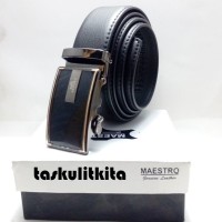 Ikat Pinggang Sabuk Pria Kantor Full Kulit Import Hermes Hitam Rell