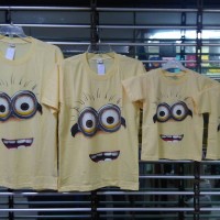 Jual baju kaos pasangan keluarga couple family anak2 mama papa motif minion Murah