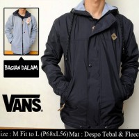Jual Jaket Parasut Vans Bolak Balik Hitam Abu Murah