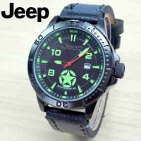 Jam Tangan Pria Jeep Star Kulit Hitam_Hijau