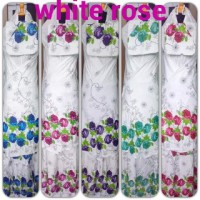 mukena bali dasar putih bahan katun santung mumer adem