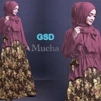 Gamis Wanita / Baju Muslim / Dress / Gaun Pesta mocha set G-202