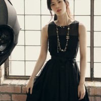 21925 BAJU PESTA KONDANGAN REMAJA ANAK MUDA HITAM MIDI FLARE DRESS
