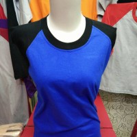 Kaos Raglan Biru Benhur - Hitam | Kaos Cewek | Cotton Shirr