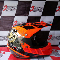 Helm KYT Trail Motocross Cross Over K-Racing Orange Fluo
