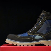 SEPATU BOOT KICKERS ARMY BLUE BLACK