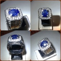 Jual Cincin Blue sapphire Safir madagaskar plus memo. Natural Murah