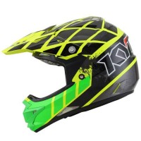 Helm KYT Trail Motocross Cross Over K-Racing Green Yellow Fluo