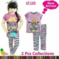 setelan anak perempuan little pine apple - motif zebra
