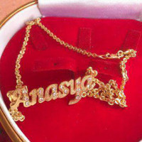Kalung Nama Lapis Emas Pearl Gliter |Fashion |Aksesoris |Jewelry |Unik