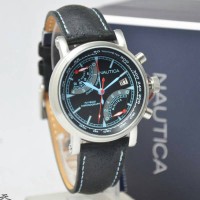 JAM TANGAN PRIA/COWOK SPORT MERK NAUTICA ORIGINAL KULIT CRONO