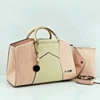 Jual charles & keith 8819 semi super set pouch 30x12x18(peach) Murah