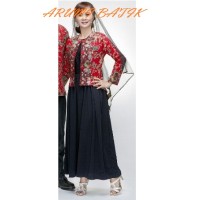 Gamis Long Maxi Dress Batik 1542 Merah