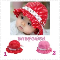 Jual topi bayi dan anak perempuan polkadot tali Murah