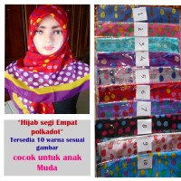 hijab / jilbab terbaru segi empat 2 motif polkadot