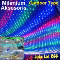 Jual Lampu Hias Dekorasi Led Model Jala (Jaring) RGB Outdoor Type 100 Led Murah