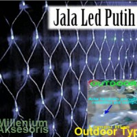 Jual Lampu Hias Dekorasi Led Model Jala (Jaring) Putih Outdoor Type 100 Led Murah