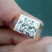 Cincin Pria Berlian Gugur 7 Banjar 0283 Ring Emas