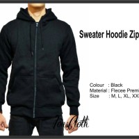 Jual Jaket Hoodie Zipper Hitam Polos Murah