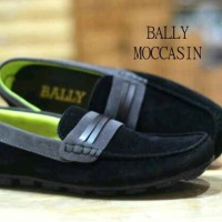 Bally mocasin black , sepatu casual , sepatu slip on , sepatu keren