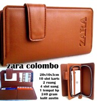 DOMPET WANITA MURAH GROSIR HPO ZARA COLOMBO COKLAT KW SUPER