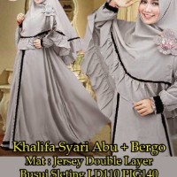 baju muslim wanita,baju wanita khalifa syari warna abu