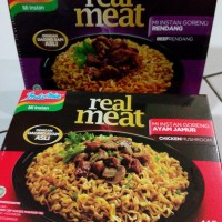 Jual Indomie Goreng REAL MEAT rasa Ayam Jamur & Rendang (mirip bakmi mewah) Murah