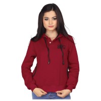 Jaket Kasual Wanita BR RSE026 | Women Casual Jacket | Maroon - Fleece