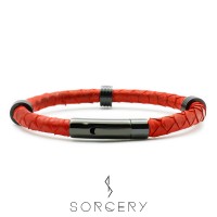 Sorcery Genuine Leather Bracelet 18K REALGOLD Gelang Kulit Pria Wanita