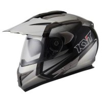 Helm KYT Enduro Super Moto Cross Visor Supermoto White Black