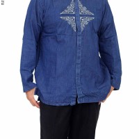 bk576 baju koko jeans bordir ekslusif lengan panjang