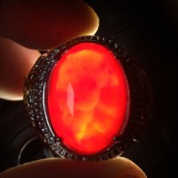 Cincin Titanium Batu Natural Akik Darah HQ