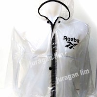 Jas Hujan REEBOK Putih Transparan 1 stel + Berkualitas + MURAH