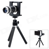 Jual Mini Tripod + TELE ZOOM 8x UNIVERSAL LENSA for Smartphone Murah