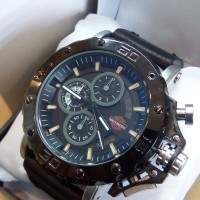 Jam Tangan Harley Davidson 6600 Leather Black Super