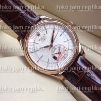 Jam Tangan Rolex Cellini Dual Time Everose Gold Brown