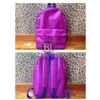 Jual Tas Ransel Sekolah Kanvas Ungu Backpack Canvas Travel 35 x 40 cm Murah