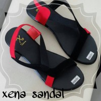 Jual Sandal Tali Xena Hitam Merah Murah